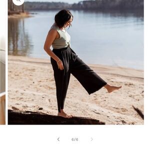 IKIKIZ Black Crinkle Palazzo Wide Leg Pants